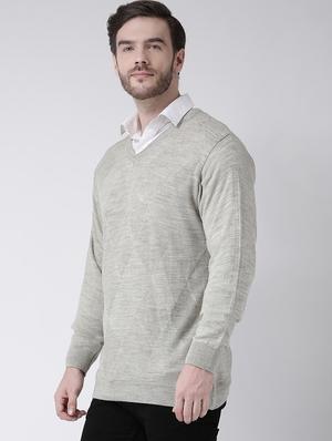 grey solid pullover - 16713507 - Standard Image - 2