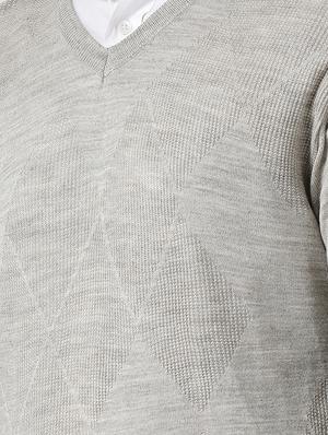 grey solid pullover - 16713507 - Standard Image - 5