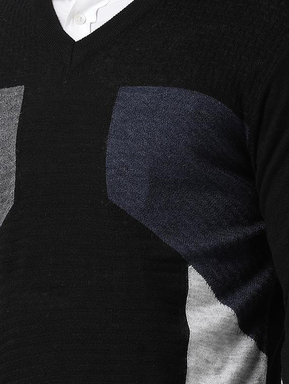 black color block pullover - 16713515 - Zoom Image - 5