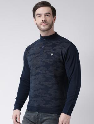navy blue printed pullover - 16713534 - Standard Image - 2