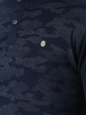 navy blue printed pullover - 16713534 - Standard Image - 5