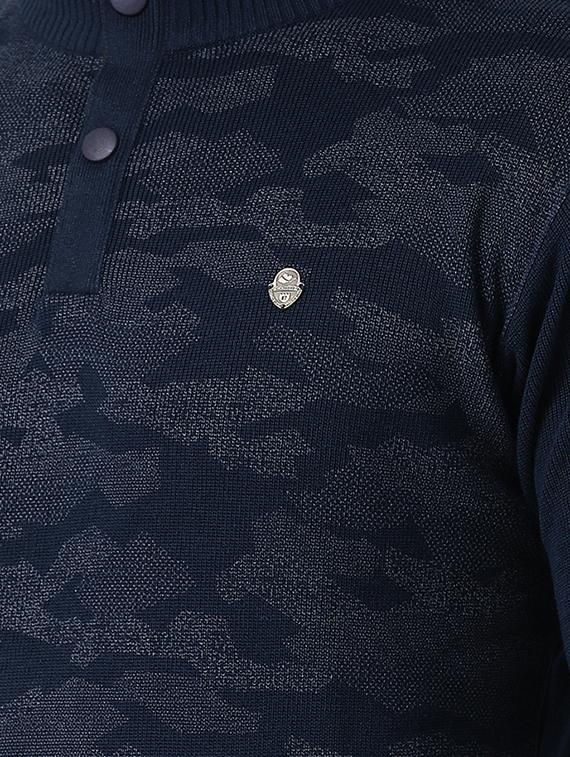 navy blue printed pullover - 16713534 - Zoom Image - 5