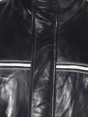 blue solid 100% lamb leather jacket - 16713620 - Standard Image - 5