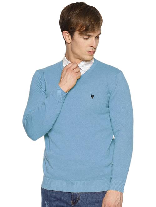 light blue solid pullover - 16713649 - Standard Image - 1