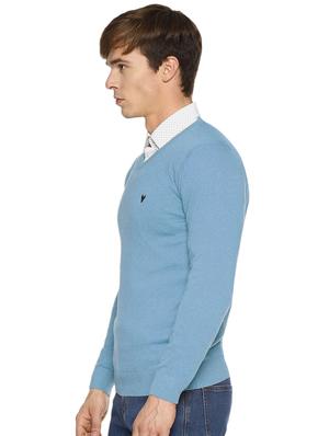 light blue solid pullover - 16713649 - Standard Image - 2