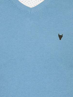 light blue solid pullover - 16713649 - Standard Image - 5