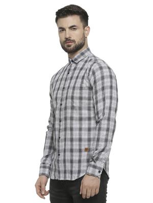grey checkered casual shirt - 16713861 - Standard Image - 2