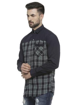 blue checkered casual shirt - 16713864 - Standard Image - 2