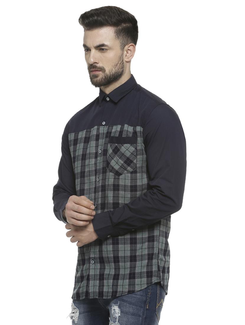 blue checkered casual shirt - 16713864 - Zoom Image - 2