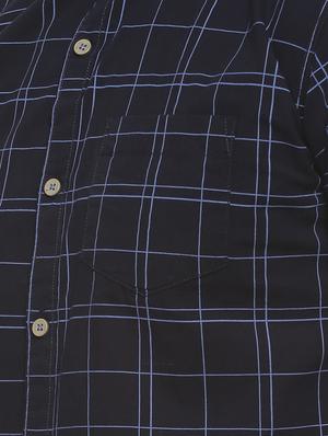 navy blue checkered casual shirt - 16713866 - Standard Image - 5