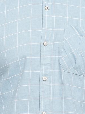 light blue checkered casual shirt - 16713871 - Standard Image - 5
