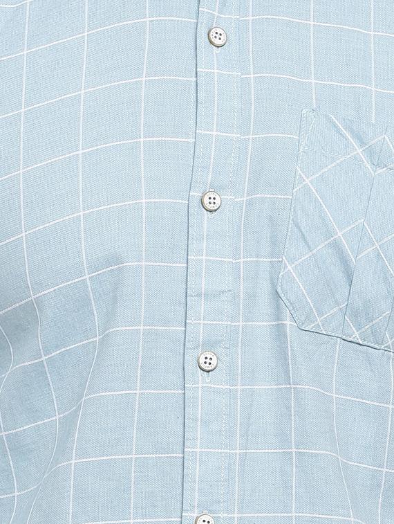 light blue checkered casual shirt - 16713871 - Zoom Image - 5