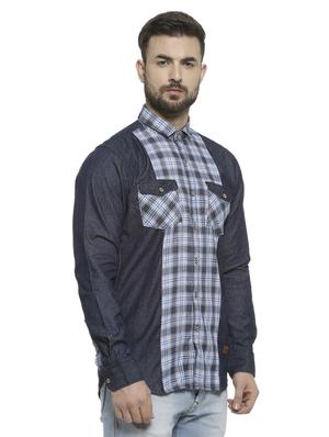 blue checkered casual shirt - 16713877 - Standard Image - 2
