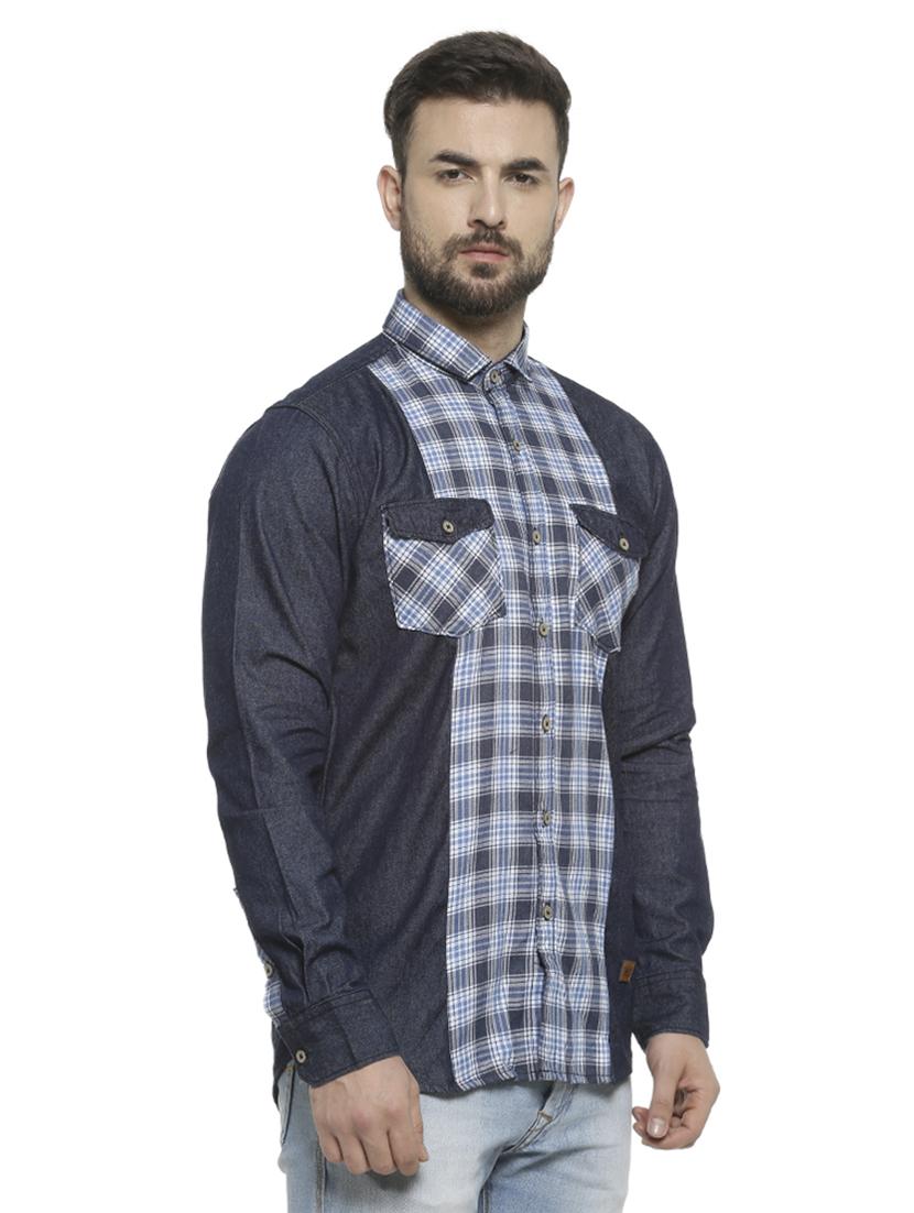 blue checkered casual shirt - 16713877 - Zoom Image - 2