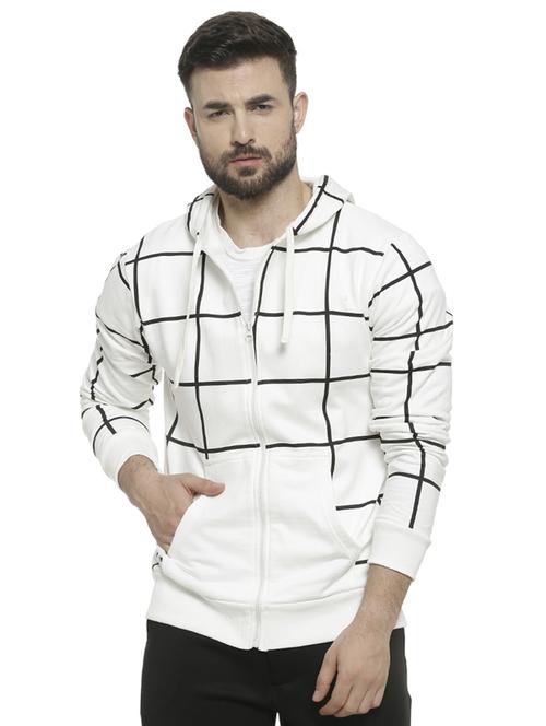 white checkered hooded sweatshirt - 16713895 - Standard Image - 1