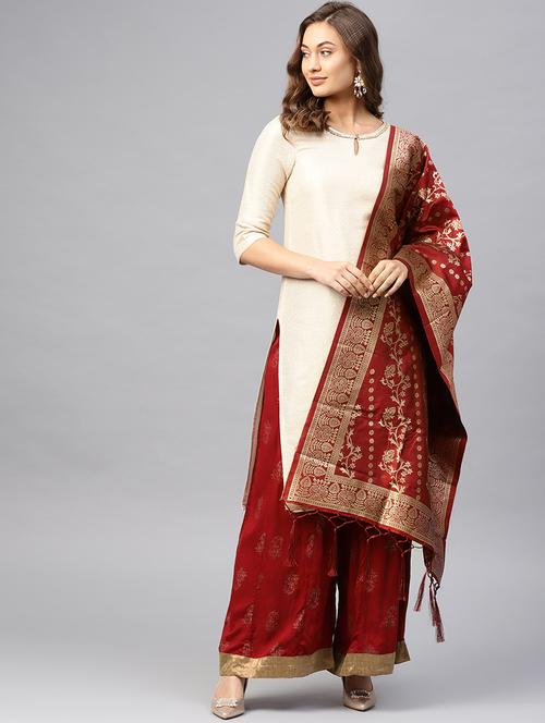 floral banarasi dupatta - 16714116 - Standard Image - 1