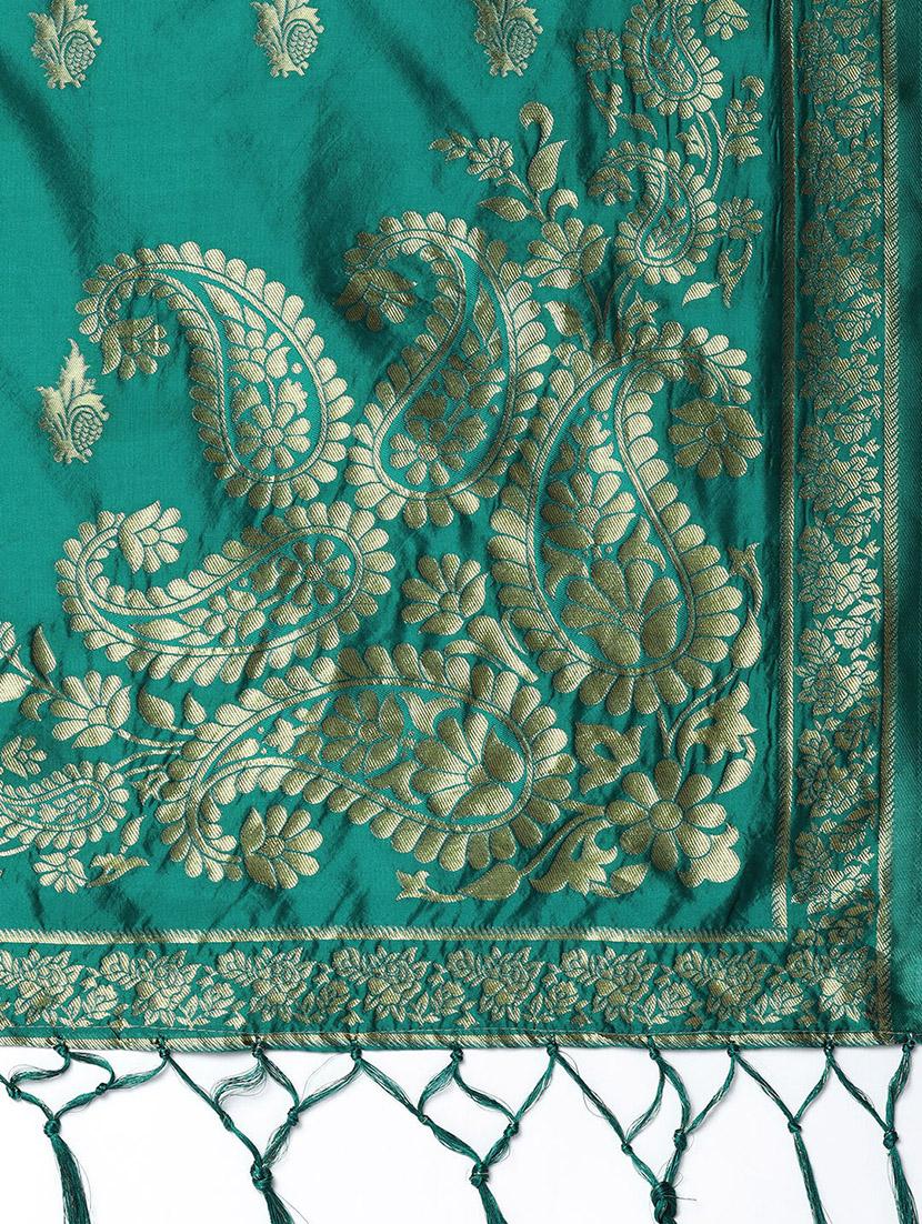 paisley banarasi dupatta - 16714125 - Zoom Image - 2