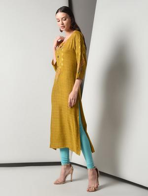 embroidered straight kurta - 16714168 - Standard Image - 2