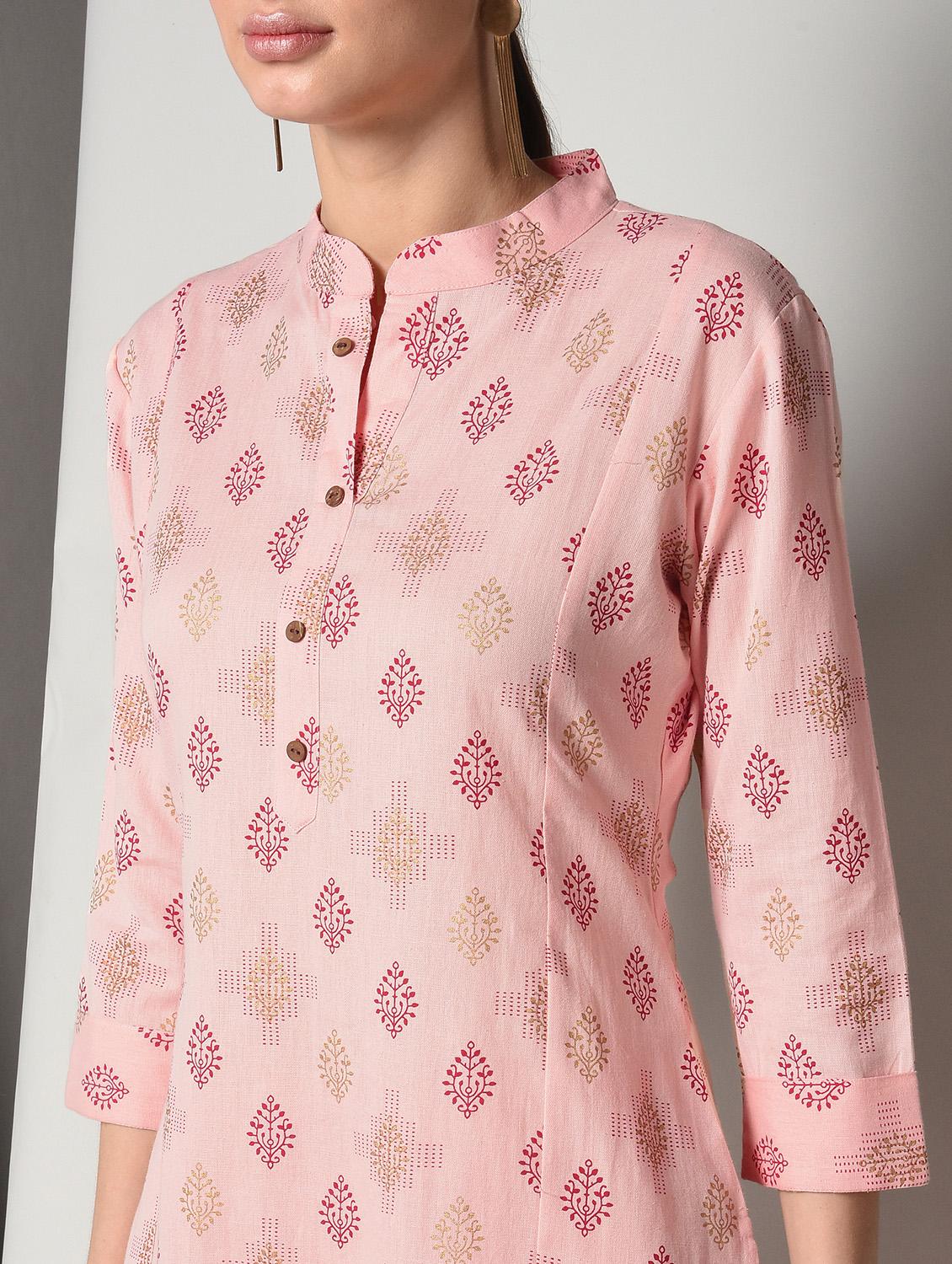 block print kurta pant set - 16714197 - Zoom Image - 5