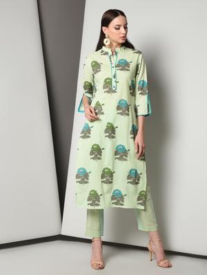 floral kurta pant set - 16714201 - Standard Image - 2