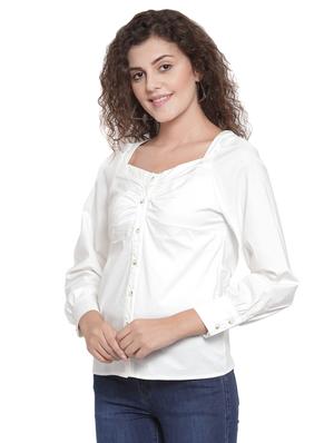 sweetheart neck solid shirt - 16714373 - Standard Image - 2