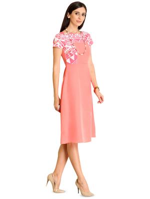 round neck printed a-line dress - 16715186 - Standard Image - 2