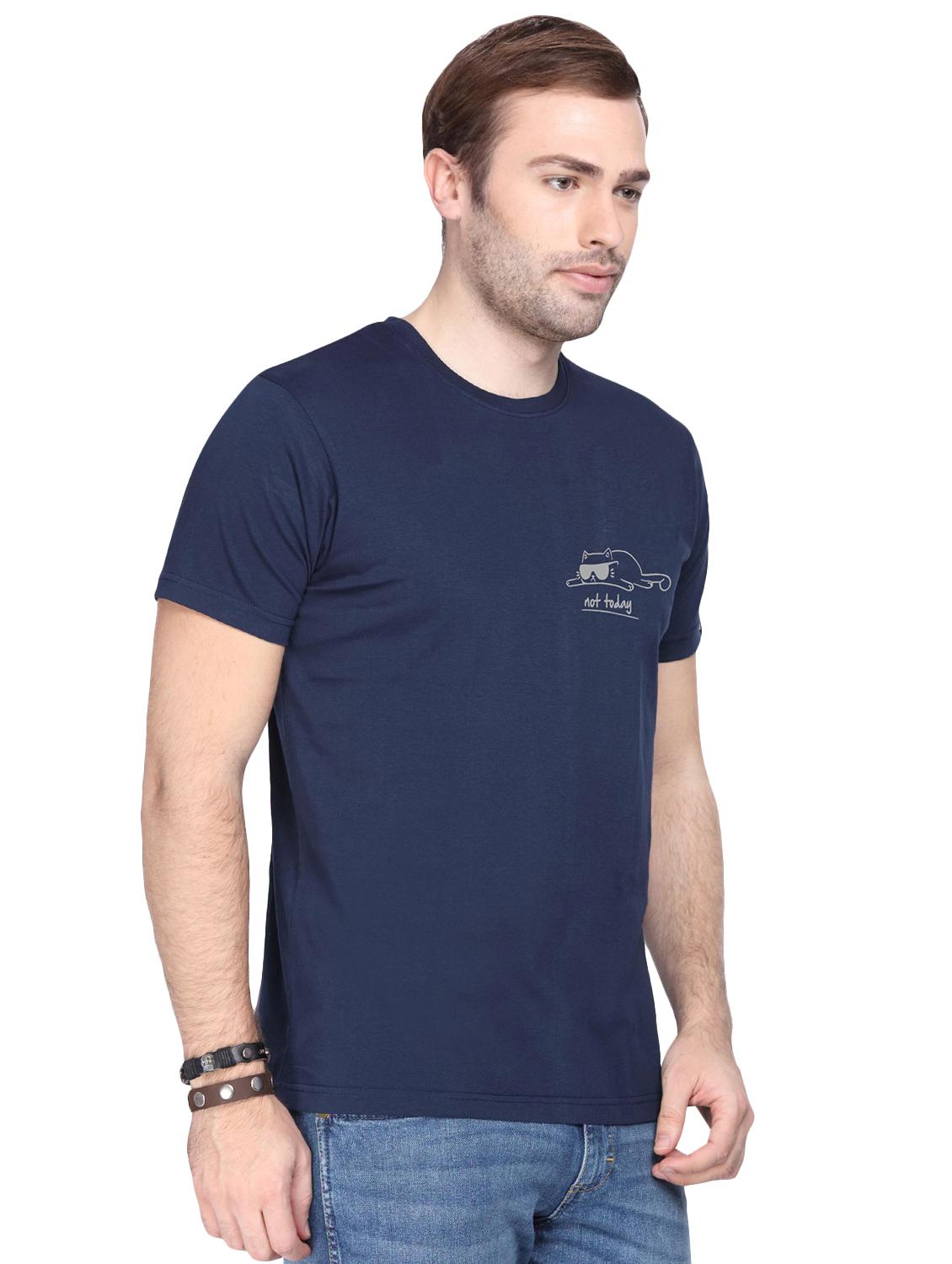 navy blue chest printed t-shirt - 16716260 - Zoom Image - 2