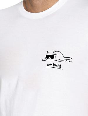 white chest printed t-shirt - 16716266 - Standard Image - 5