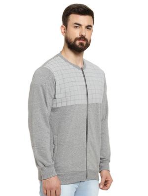 grey checkered casual jacket - 16716870 - Standard Image - 2