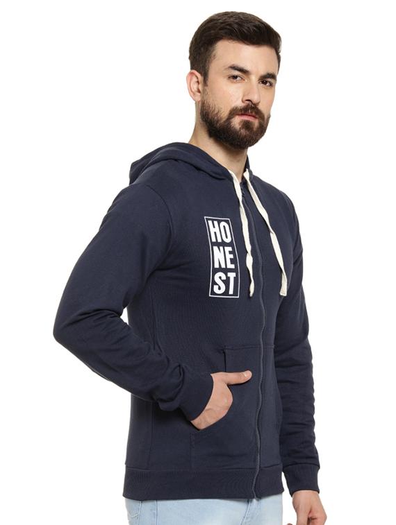 navy blue chest printed sweatshirt - 16716891 - Zoom Image - 2