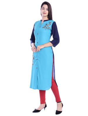 embroidered straight kurta - 16717049 - Standard Image - 2