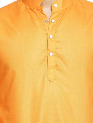 orange solid short kurta - 16717094 - Standard Image - 5