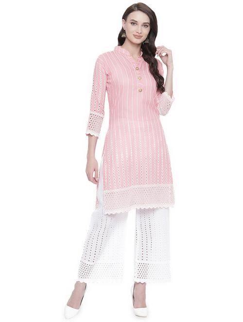 chikankari kurta palazzo set - 16717202 - Standard Image - 1