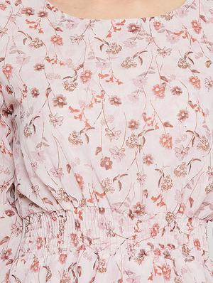 bell sleeved floral blouson a-line dress - 16717207 - Standard Image - 5