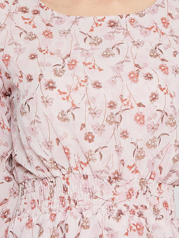 bell sleeved floral blouson a-line dress - 16717207 - Zoom Image - 5