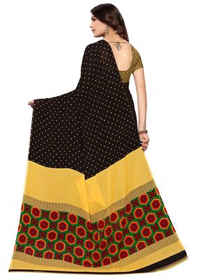 polka dots printed saree with blouse - 16717217 - Standard Image - 2