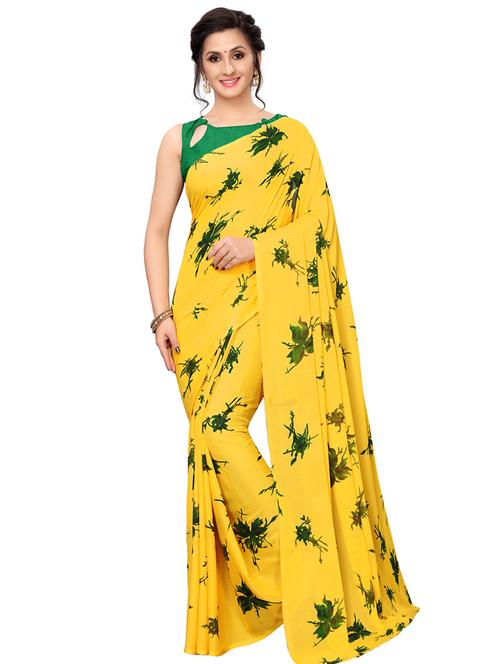 floral printed saree with blouse - 16717235 - Standard Image - 1