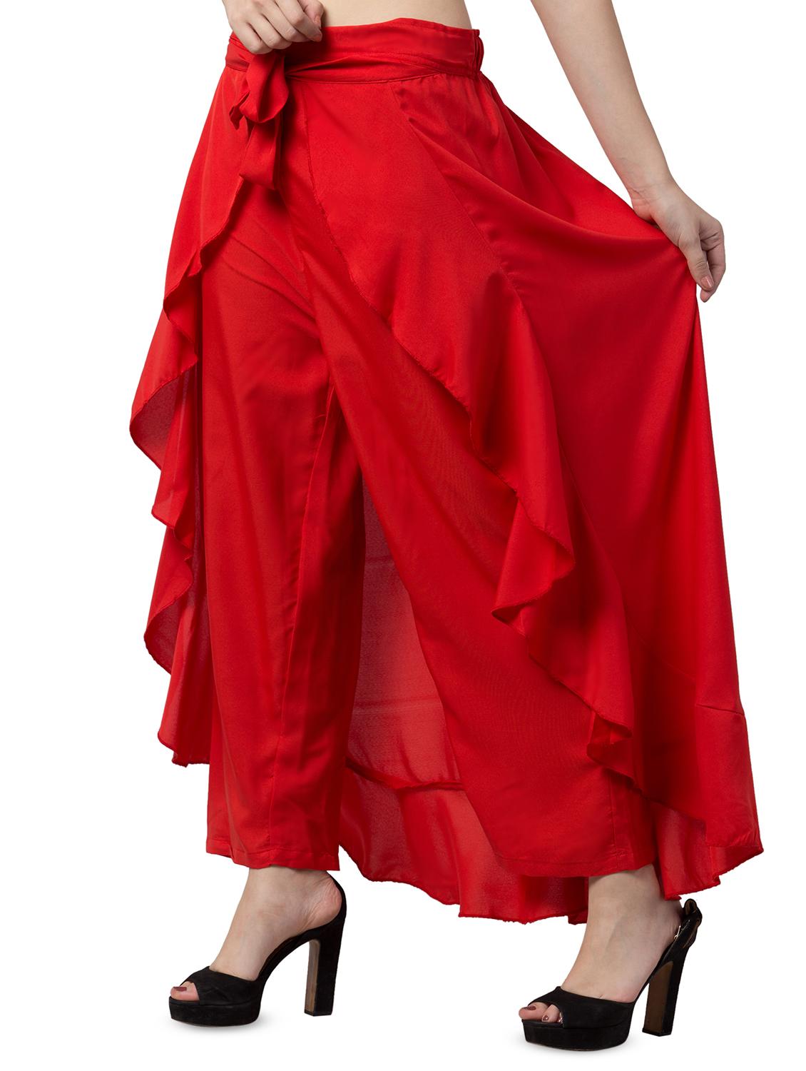 tie front solid palazzo - 16717314 - Zoom Image - 2