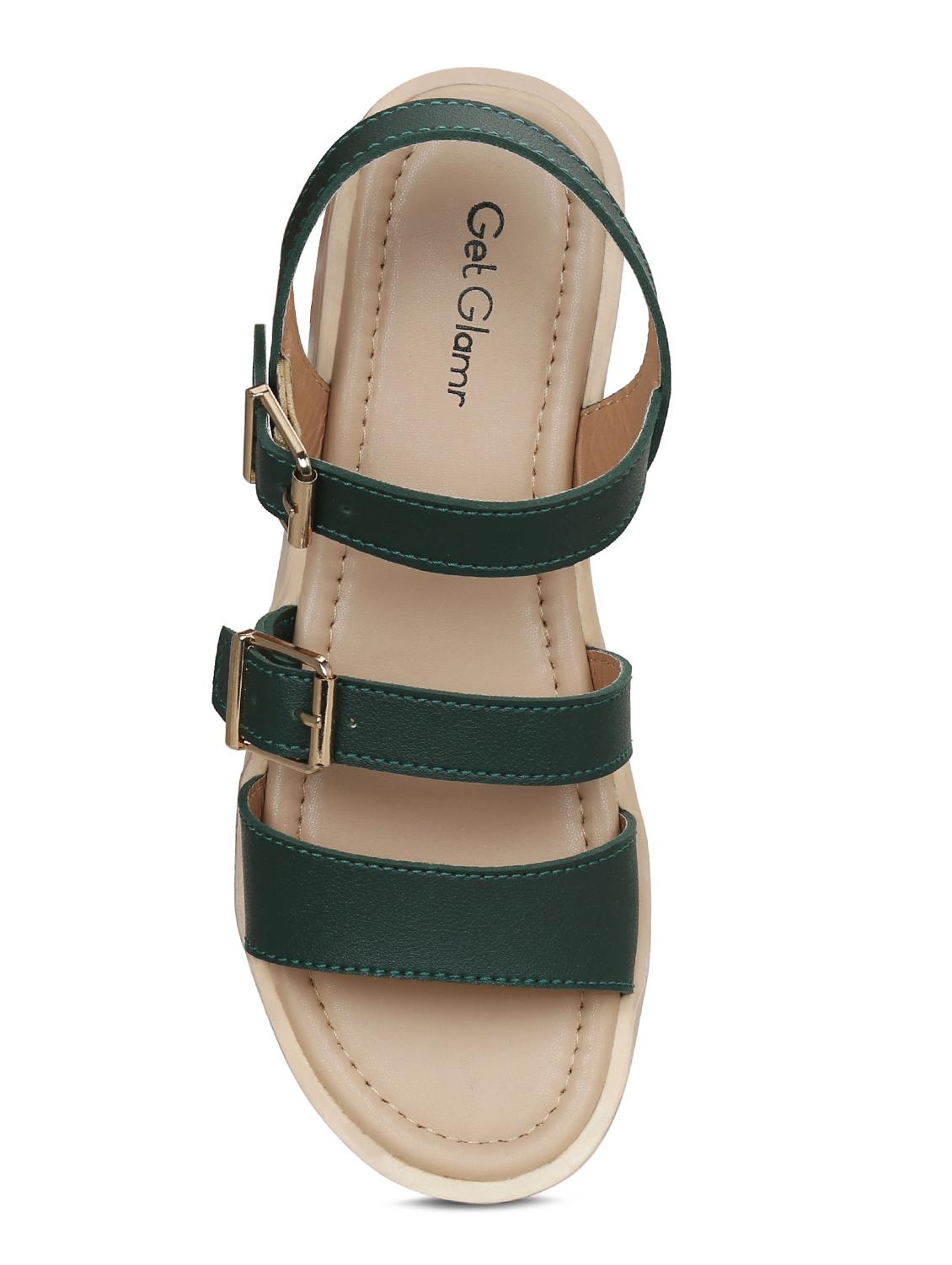green back strap sandals - 16717350 - Zoom Image - 5