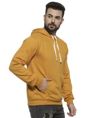 yellow solid hooded sweatshirt - 16717671 - Standard Image - 2