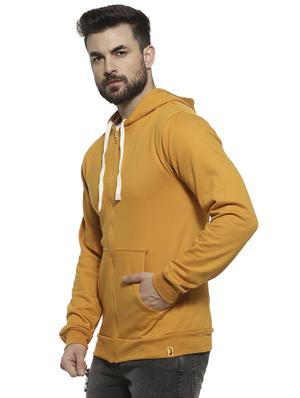 yellow solid hooded sweatshirt - 16717676 - Standard Image - 2