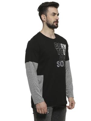 black typographic chest print t-shirt - 16717720 - Standard Image - 2