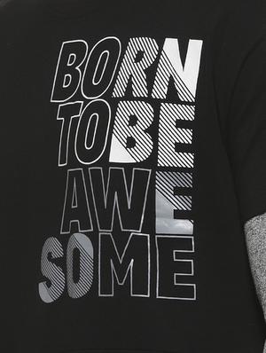 black typographic chest print t-shirt - 16717720 - Standard Image - 5
