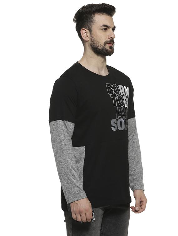 black typographic chest print t-shirt - 16717720 - Zoom Image - 2