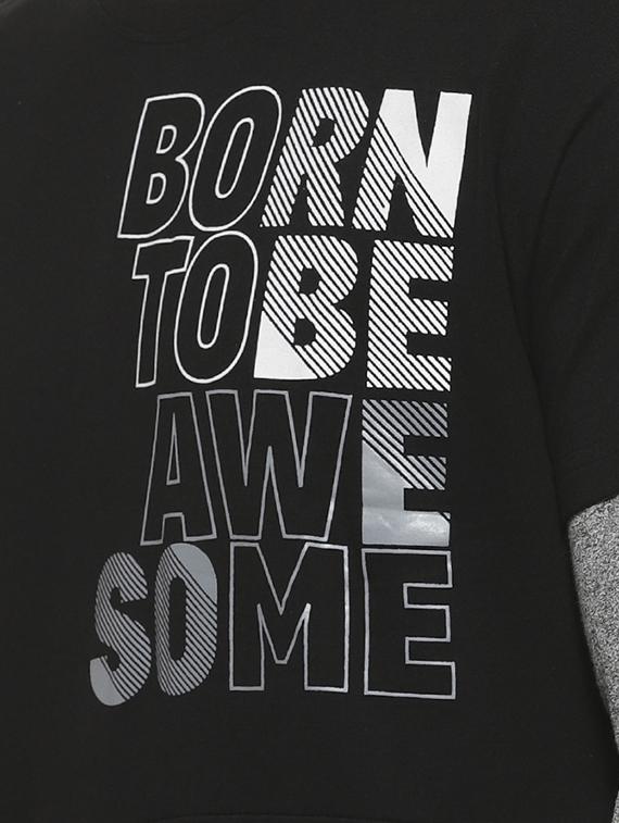 black typographic chest print t-shirt - 16717720 - Zoom Image - 5