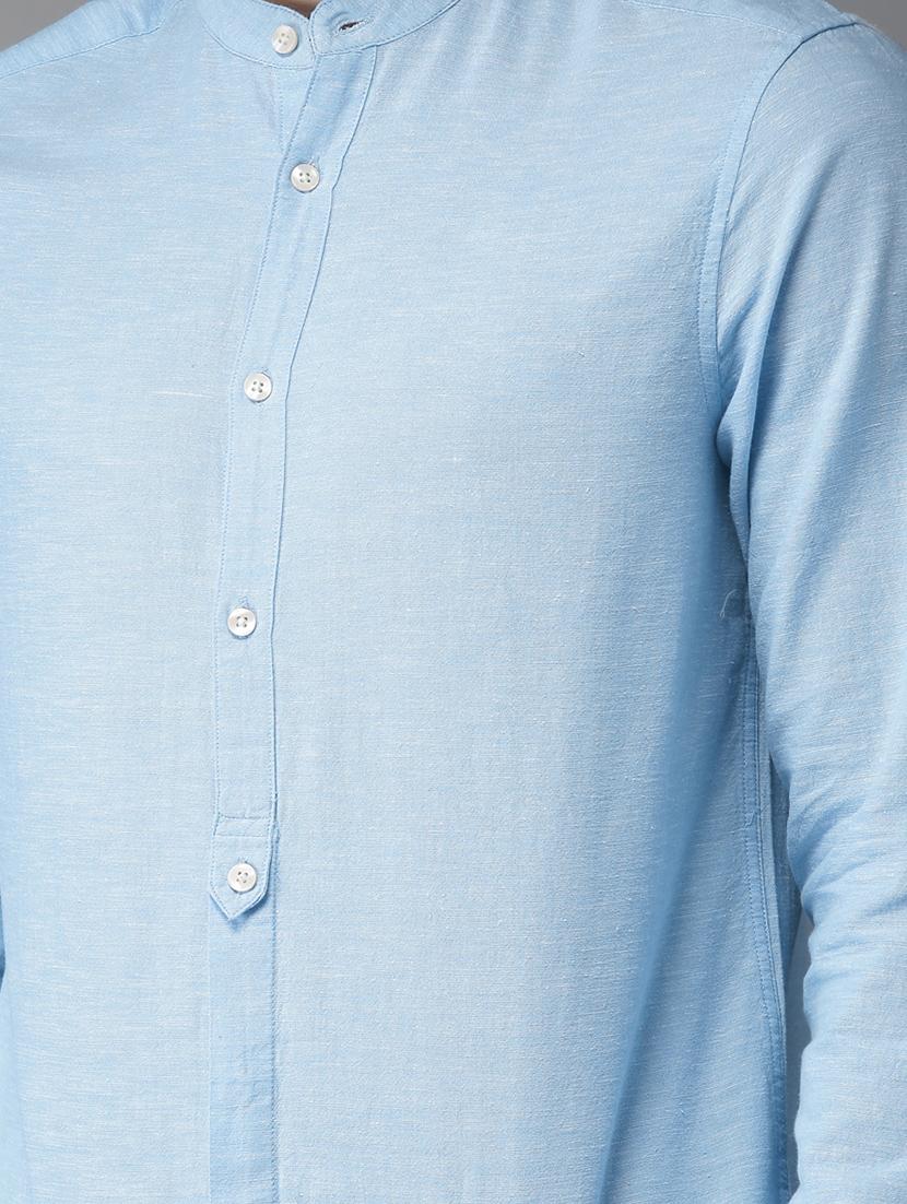 light blue solid casual shirt - 16718728 - Zoom Image - 5