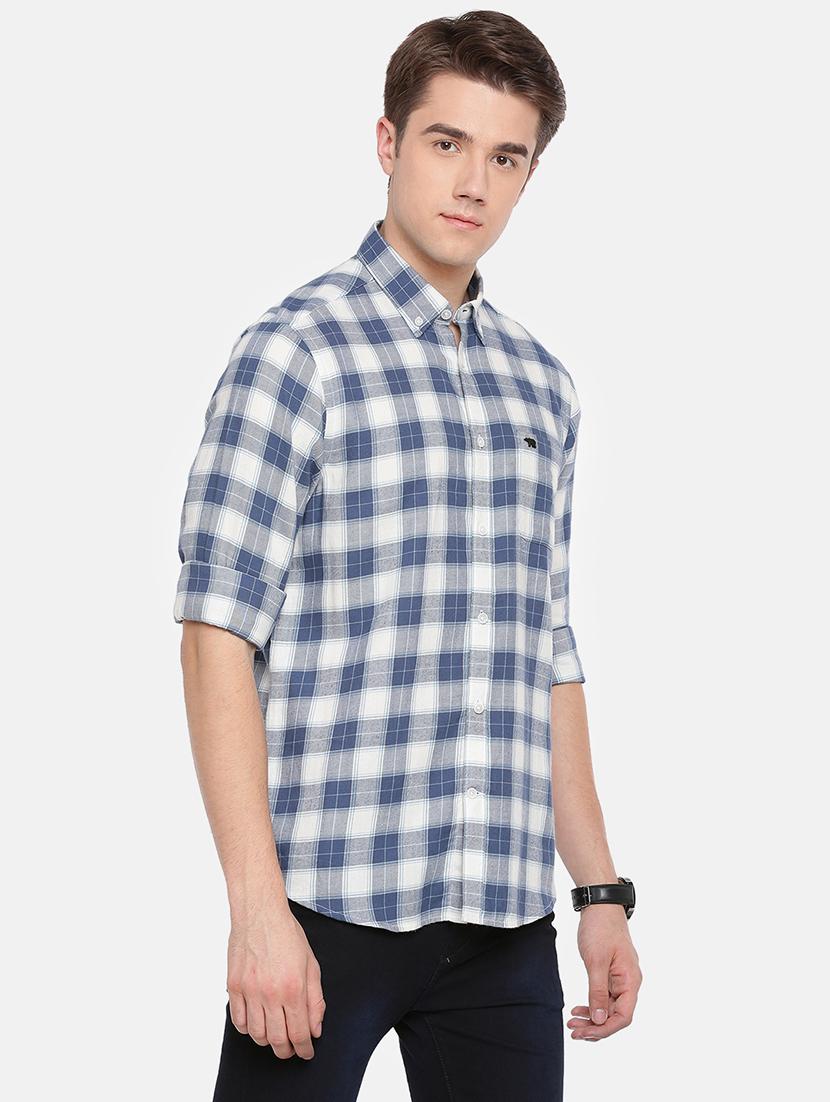 blue checkered casual shirt - 16718741 - Zoom Image - 2