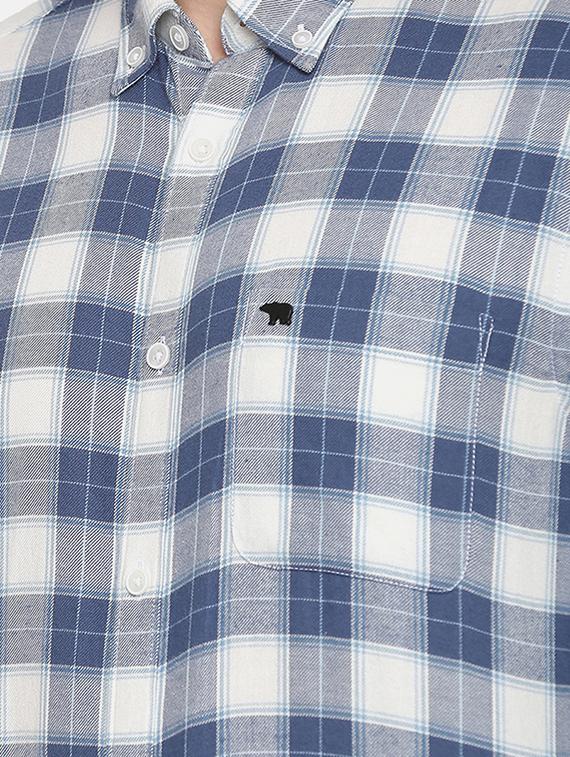 blue checkered casual shirt - 16718741 - Zoom Image - 5
