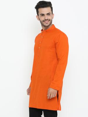orange solid medium kurta - 16718888 - Standard Image - 2