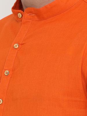 orange solid medium kurta - 16718888 - Standard Image - 5